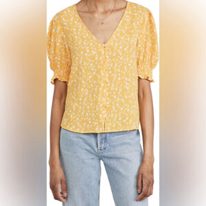 BB Dakota by Steve Madden Precious Floral Blouse- Yellow